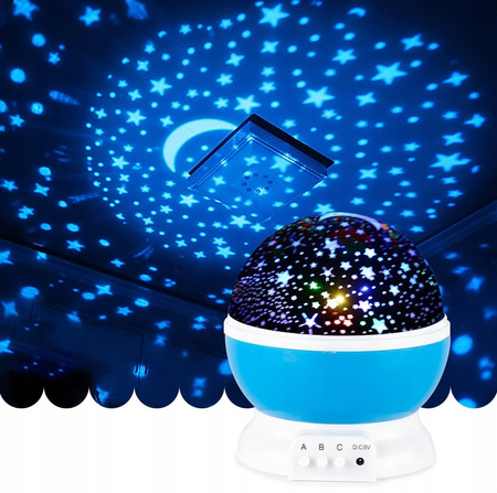 LAMPKA NOCNA PROJEKTOR NIEBA GWIAZD LAMPA OBROTOWA RZUTNIK DLA DZIECI LED