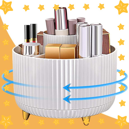 OBROTOWY ORGANIZER NA PĘDZLE DO MAKIJAŻU I KOSMETYKI POJEMNIK 360 KUFEREK