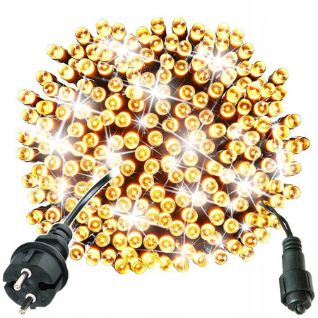 LAMPKI CHOINKOWE 500 LED ZEWNĘTRZNE STAŁE + FLASH IP44 ŚWIATEŁKA ŚWIĄTECZNE