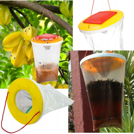 WOREK PUŁAPKA NA MUCHY OWADY PRZYNĘTA SKUTECZNY ŚRODEK Z WABIKIEM WABIK XXL