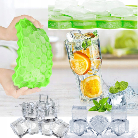 FORMA FOREMKI DO LODU KOSTEK SILIKONOWA FOREMKA NA LÓD KOSTKI Z POKRYWKĄ