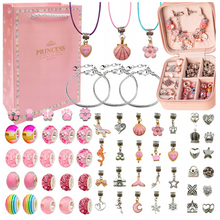 DUŻY ZESTAW KORALIKÓW DO ROBIENIA BRANSOLETEK I NASZYJNIKÓW CHARMS KORALIKI