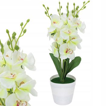 STORCZYK SZTUCZNY W DONICZCE ORCHIDEA KWIAT KWIATY SZTUCZNE JAK ŻYWY DUŻY