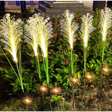 LAMPA OGRODOWA SOLARNA LED TRAWA PAMPASOWA ŚWIETLNA WBIJANA OZDOBA 2 Sztuki