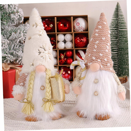 2x SKRZAT ŚWIĄTECZNY KRASNAL GNOM MIKOŁAJ ŚWIECĄCY DUŻY PREZENT NA ŚWIĘTA