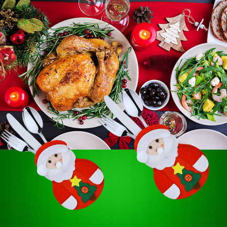 ŚWIĄTECZNE Etui Na Sztućce POKROWIEC 12 sztuk Mikołaj DEKORACJE Ozdoby Stół