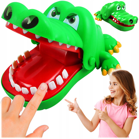 GRA KROKODYL KAJMAN CHORY ZĄBEK U DENTYSTY DUŻY RODZINNA ZABAWKA DLA DZIECI
