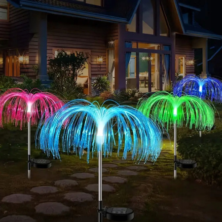 2x LAMPA SOLARNA OGRODOWA LED MEDUZA RGB WBIJANA DO OGRODU LAMPKI SOLARNE