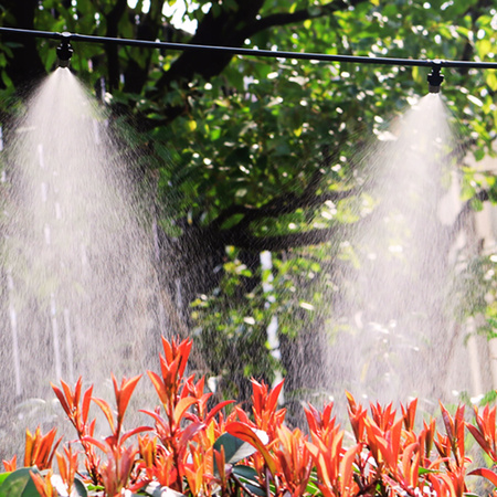 KURTYNA WODNA MGIEŁKA WĄŻ 20m ZRASZACZ OGRÓD KLIMA ZESTAW DO NAWADNIANIA