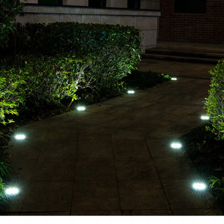 12x LAMPA SOLARNA OGRODOWA GRUNTOWA WBIJANA NAJAZDOWA 16 LED ŚWIECĄCY DYSK