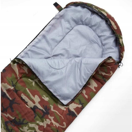 LEKKI ŚPIWÓR TURYSTYCZNY MUMIA KAPTUR 210CM CIEPŁY KOŁDRA + POKROWIEC 2w1