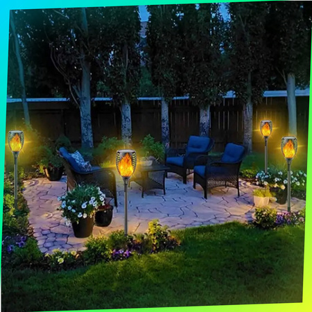 Lampa SOLARNA POCHODNIA LED Lampy Ogrodowe Solarne Ogrodu Wbijana Płomień