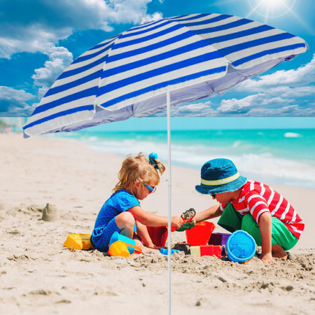 DUŻY PARASOL PLAŻOWY BALKONOWY OGRODOWY SKŁADANY BALKON TARAS PLAŻĘ 180CM