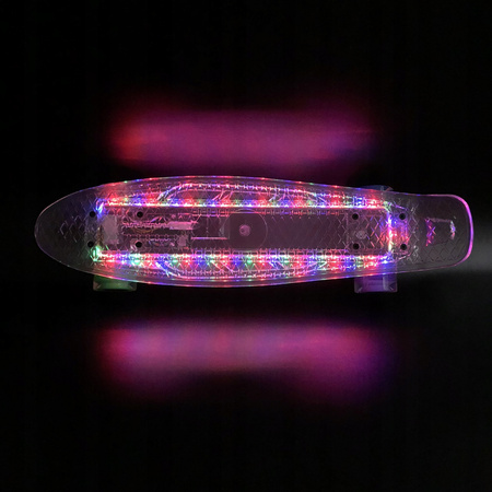 DESKOROLKA FISZKA DESKA KOŁA LED CAŁA ŚWIECĄCA RGB USB FISHBOARD DLA DZIECI