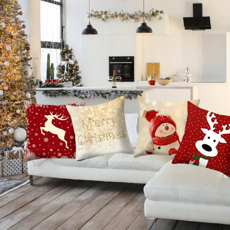 4x POSZEWKI ŚWIĄTECZNE Na Poduszki 45x45 Poszewka Boże Narodzenie Na Jaśki