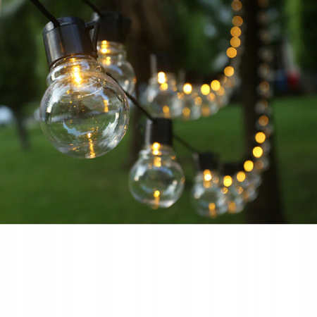 GIRLANDA SOLARNA OGRODOWA ŚWIETLNA 5M 20LED ŻARÓWEK NA BALKON ŁAŃCUCH KULKI