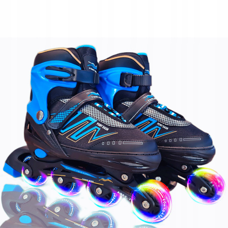 ROLKI Łyżworolki REGULOWANE Świecące KOŁA LED Kauczukowe Kółka Rozm. 39-42