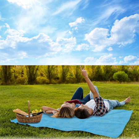 MATA PLAŻOWA KOC NA PLAŻĘ SAND FREE 200x200 cm XXL KOC PIKNIKOWY BIWAKOWY