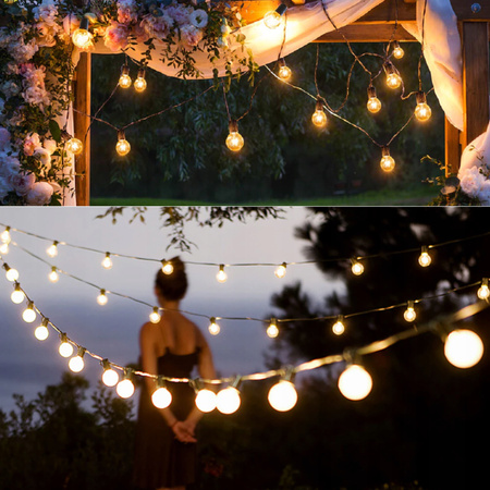 GIRLANDA SOLARNA OGRODOWA ŚWIETLNA 5M 20LED ŻARÓWEK NA BALKON ŁAŃCUCH KULKI