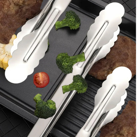 SZCZYPCE KUCHENNE METALOWE DO GRILLA SAŁATEK MIĘSA RUSZTU UNIWERSALNE 3 szt