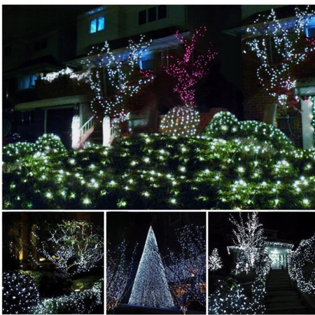 LAMPKI CHOINKOWE 500 LED ZEWNĘTRZNE WEWNĘTRZNE BIAŁE ZIMNE NA CHOINKĘ STAŁE