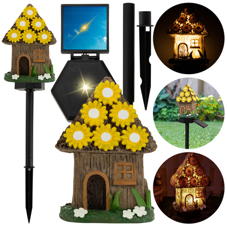 Lampa Solarna Ogrodowa LED DOMEK Wodoodporna Wbijana Zewnętrzna Do OGRODU