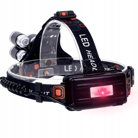 MOCNA LATARKA CZOŁOWA 5x LED CREE XM-L T6 LAMPKA CZOŁÓWKA NA GŁOWĘ 2x AKU