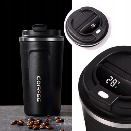 KUBEK TERMICZNY TERMOS 510 ML WYŚWIETLACZ EKRAN LCD NA KAWĘ HERBATĘ SMART