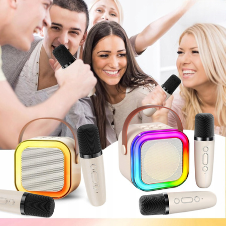 BEZPRZEWODOWY ZESTAW DO KARAOKE BLUETOOTH + GŁOŚNIK 2x MIKROFON DLA DZIECI