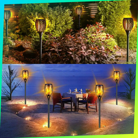 Lampa SOLARNA POCHODNIA LED Lampy Ogrodowe Solarne Ogrodu Wbijana Płomień