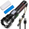 MOCNA Latarka LED Taktyczna Wojskowa SZPERACZ Wodoodporna AKU USB POWERBANK