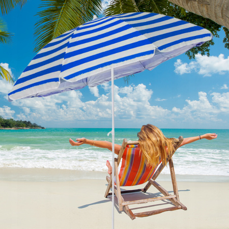 DUŻY PARASOL PLAŻOWY BALKONOWY OGRODOWY SKŁADANY BALKON TARAS PLAŻĘ 180CM