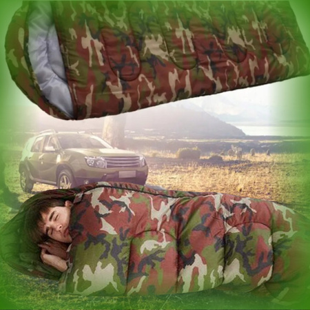 LEKKI ŚPIWÓR TURYSTYCZNY MUMIA KAPTUR 210CM CIEPŁY KOŁDRA + POKROWIEC 2w1