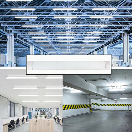 Lampa LED Oprawa Natynkowa 60cm 18W Panel Świetlówka Mocna Aluminium Garażu