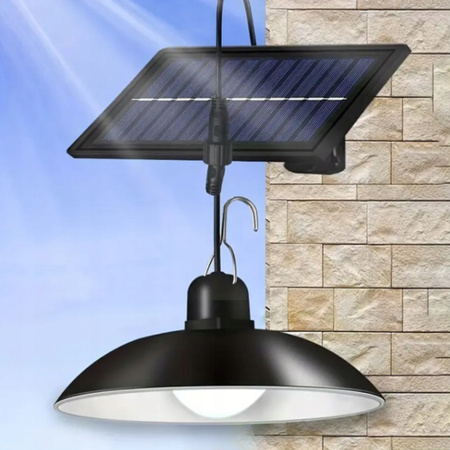 ŻYRANDOL LAMPA SOLARNA LED WISZĄCA SUFITOWA + PILOT OGRODOWA ZEWNĘTRZNA