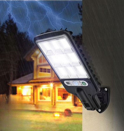 LAMPA SOLARNA ULICZNA LED Z CZUJNIKIEM RUCHU I ZMIERZCHU OGRODOWA SOLAR COB