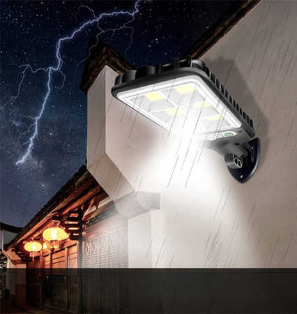 LAMPA SOLARNA ULICZNA LED Z CZUJNIKIEM RUCHU I ZMIERZCHU OGRODOWA SOLAR COB