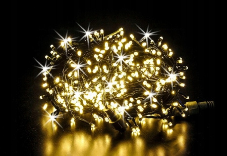 LAMPKI CHOINKOWE 300 LED ZEWNĘTRZNE STAŁE FLASH BIAŁE GRUBY KABEL KURTYNA