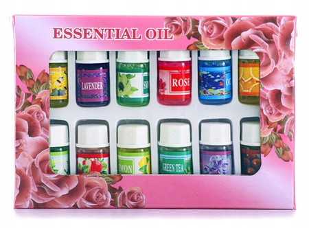 OLEJKI ZAPACHOWE ETERYCZNE AROMATERAPIA DO NAWILŻACZA KOMINKA ZESTAW 12 SZT