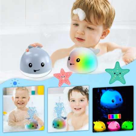 FONTANNA ZABAWKA DO KĄPIELI WODY TRYSKAJĄCY ŚWIECĄCY WIELORYB DLA DZIECI