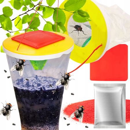 WOREK PUŁAPKA NA MUCHY OWADY PRZYNĘTA SKUTECZNY ŚRODEK Z WABIKIEM WABIK XXL