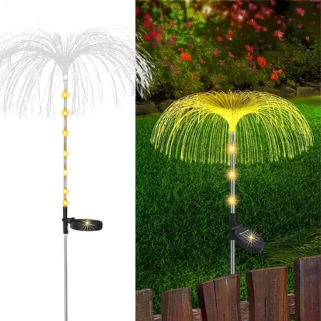 LAMPA SOLARNA OGRODOWA MEDUZA WBIJANA Z CZUJNIKIEM ŚWIATŁOWODOWA 2 szt.