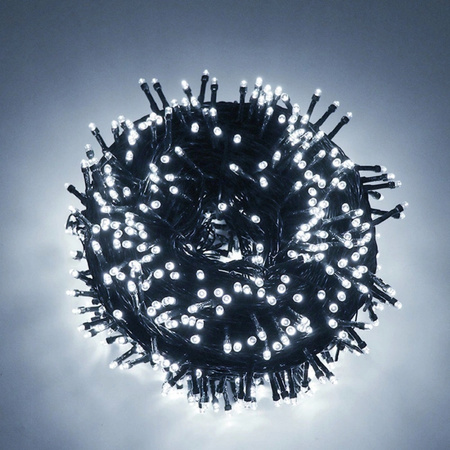 LAMPKI CHOINKOWE 300 LED ZEWNĘTRZNE STAŁE FLASH BIAŁE GRUBY KABEL KURTYNA