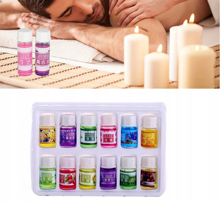 OLEJKI ZAPACHOWE ETERYCZNE AROMATERAPIA DO NAWILŻACZA KOMINKA ZESTAW 12 SZT