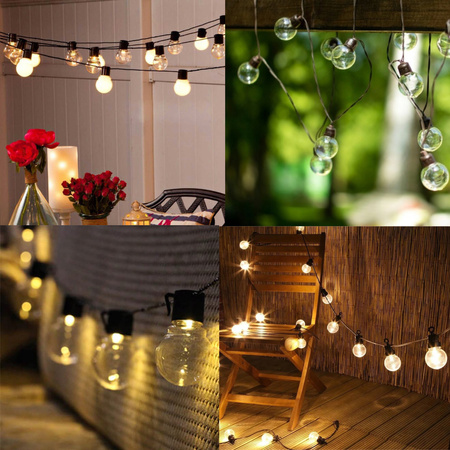 GIRLANDA SOLARNA OGRODOWA ŚWIETLNA 5M 20LED ŻARÓWEK NA BALKON ŁAŃCUCH KULKI