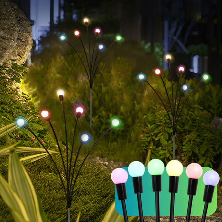 2x LAMPKI SOLARNE LAMPA SOLARNA KULKI LED WBIJANE OGRODOWE KULA DO OGRODU