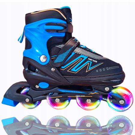 ROLKI Łyżworolki REGULOWANE Świecące KOŁA LED Kauczukowe Kółka Rozm. 39-42