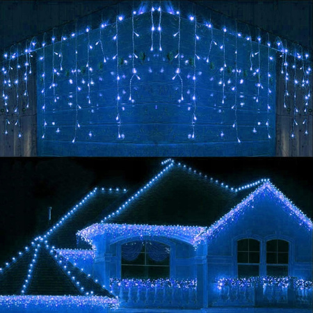 SOPLE 500 LED LAMPKI ZEWNĘTRZNE IP44 STAŁE + FLASH KURTYNA ŚWIETLNA BIAŁE