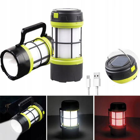 MOCNA LATARKA TURYSTYCZNA LED KEMPINGOWA LAMPA PODRĘCZNA UCHWYT POWERBANK