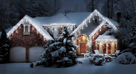SOPLE 500 LED LAMPKI ZEWNĘTRZNE IP44 STAŁE + FLASH KURTYNA GIRLANDA GRUBE